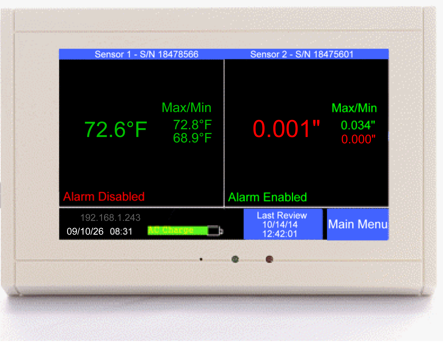 TV2-204pt Cleanroom Monitor