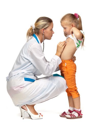 Nurse with small girl